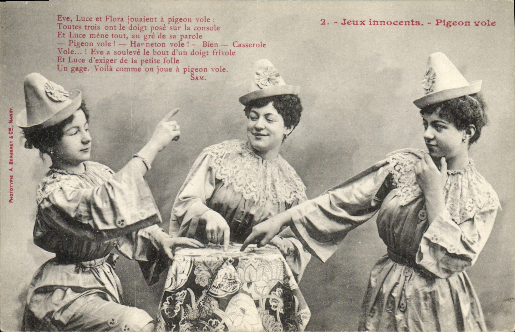 Jeux innocents — Pigeon vole — Phototype A. Bessaret & Cie, Nancy