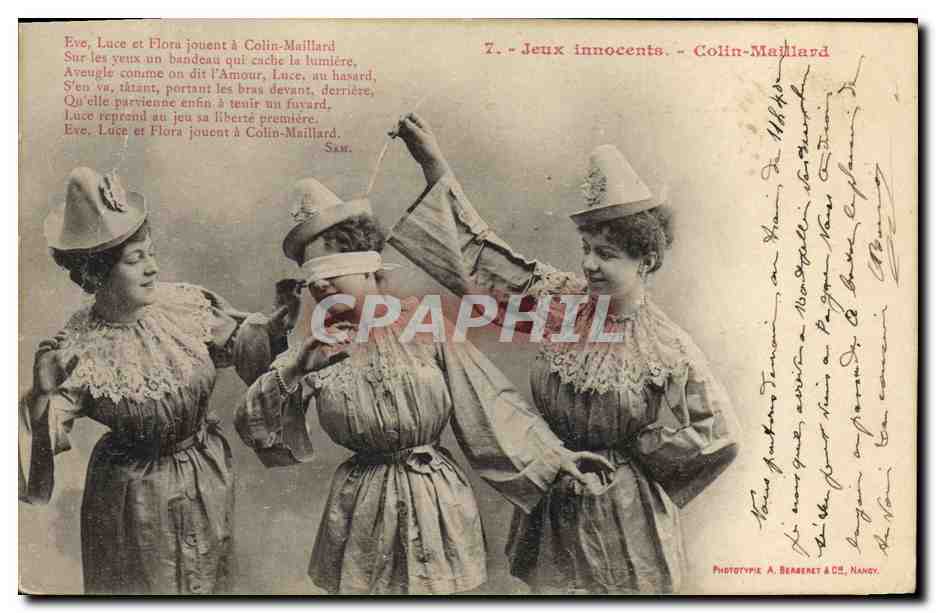 Jeux innocents - Colin-Maillard — Phototypie A. Berberet & Cie, Nancy