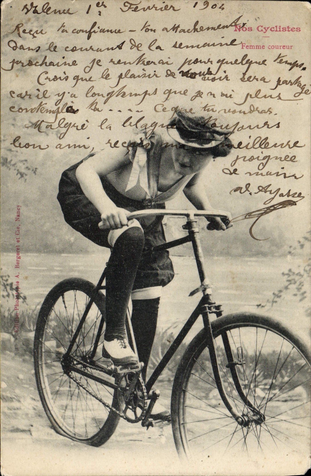 CPA Fantaisie Femme Velo Cycle
