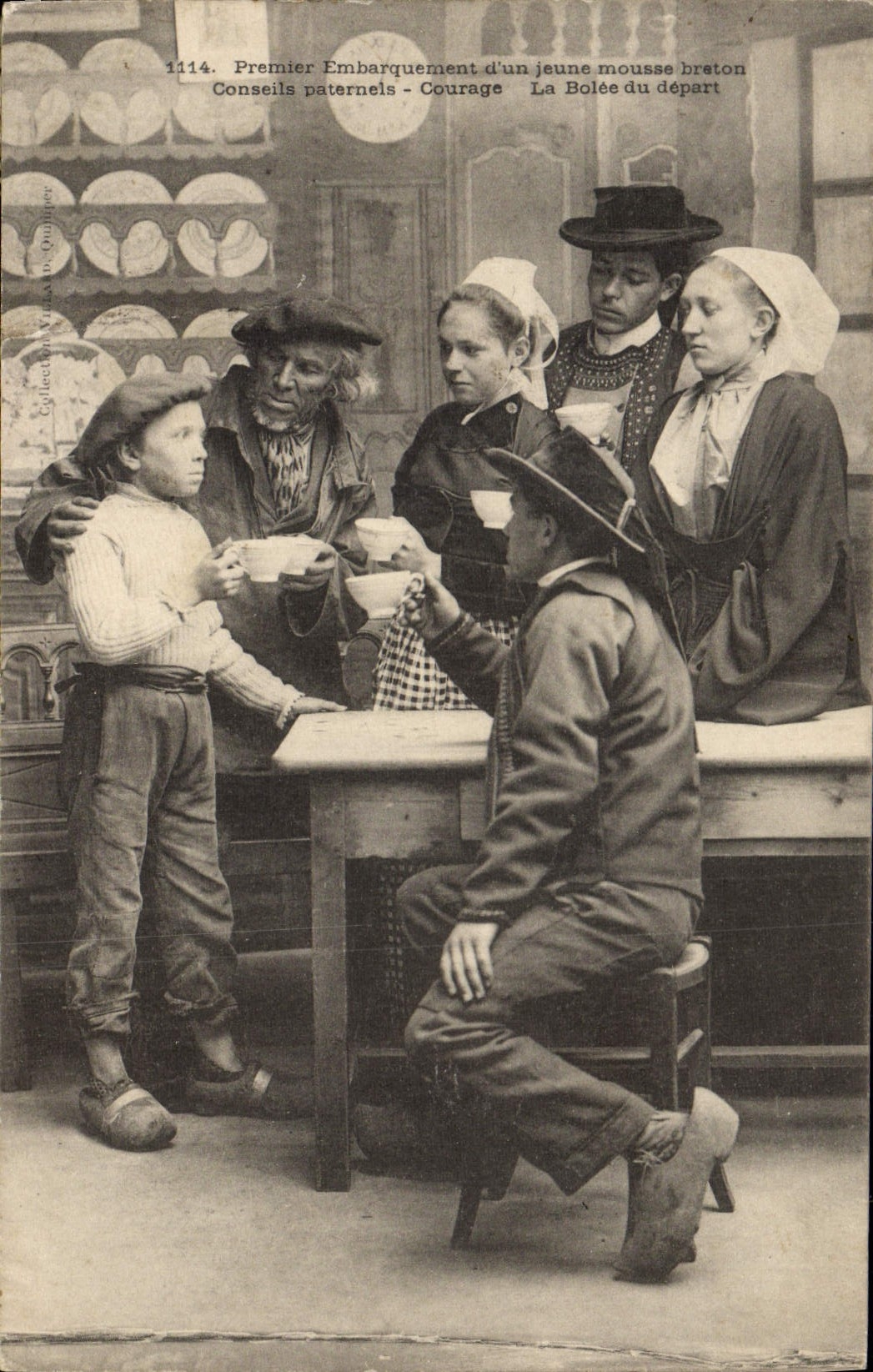 Premier Embarquement d'un jeune mousseline - Courage - La Bolée du départ — Quimper, n°1114