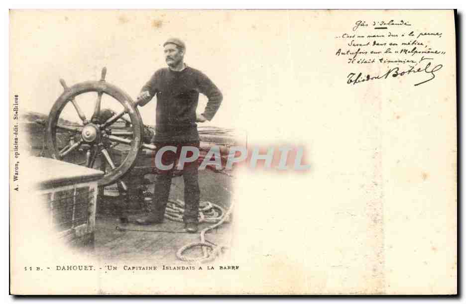 Dahouet - Un Capitaine Islandais à la Barre — A. Waron, éditeur, Stabilinet, n° 11 B