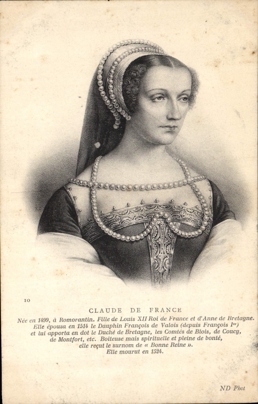 CPA Claude de France