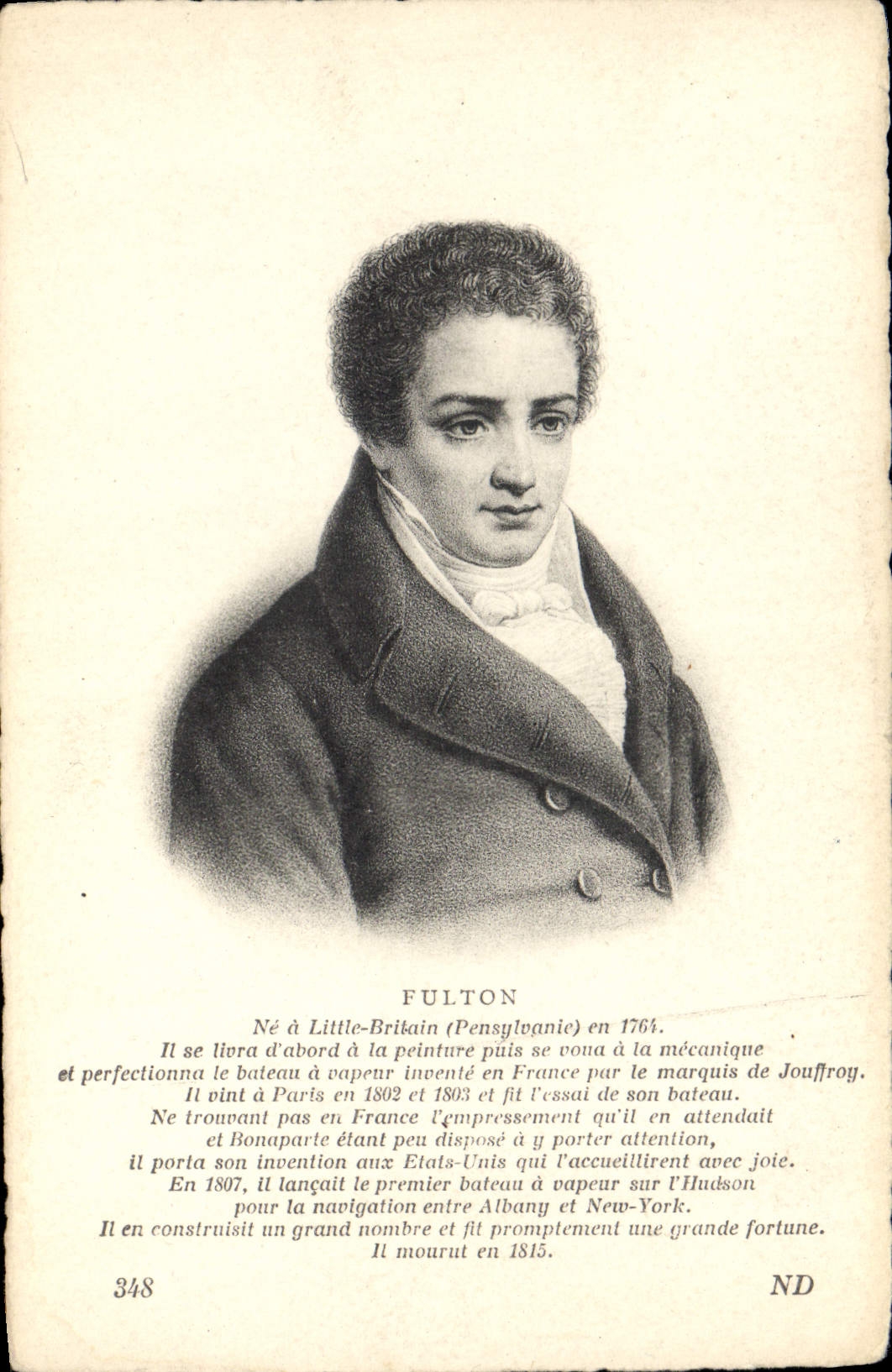 Fulton — inventeur du bateau à vapeur — éditeur Lévy et Neurouin, n° 348
