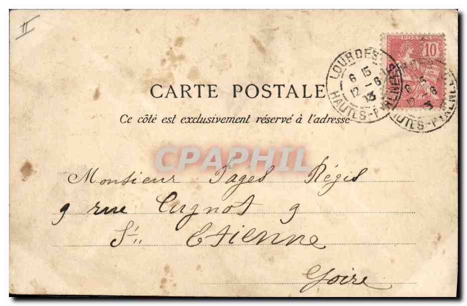 CPA Chateau de Pau Henri IV — Verso