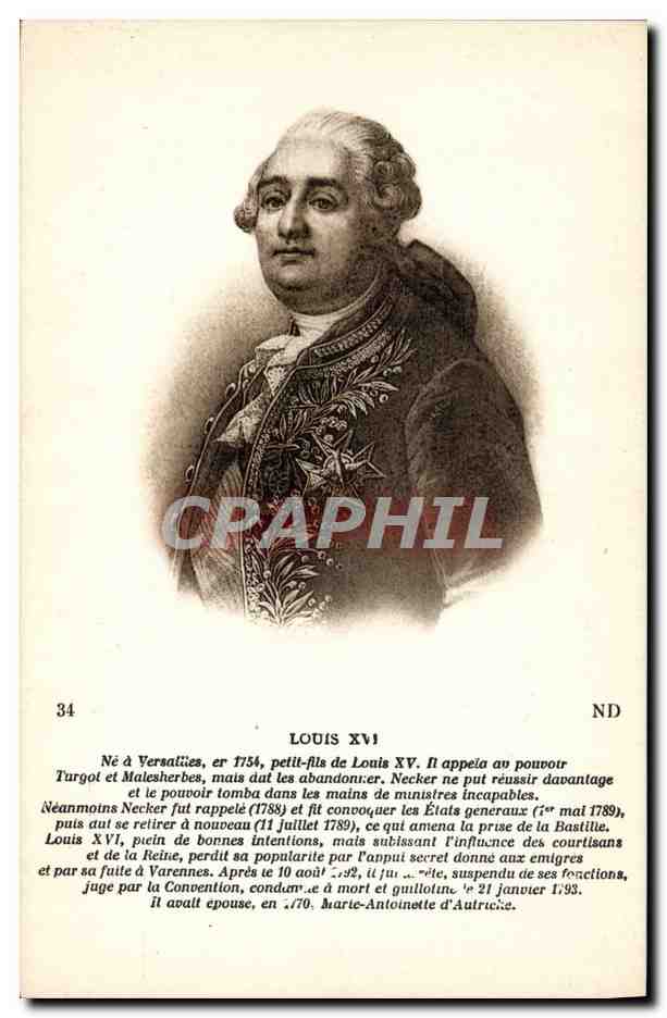 CPA Louis XVI Roi de France