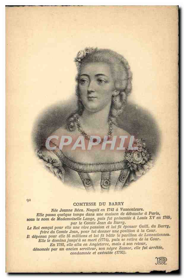 CPA Comtesse du Barry 