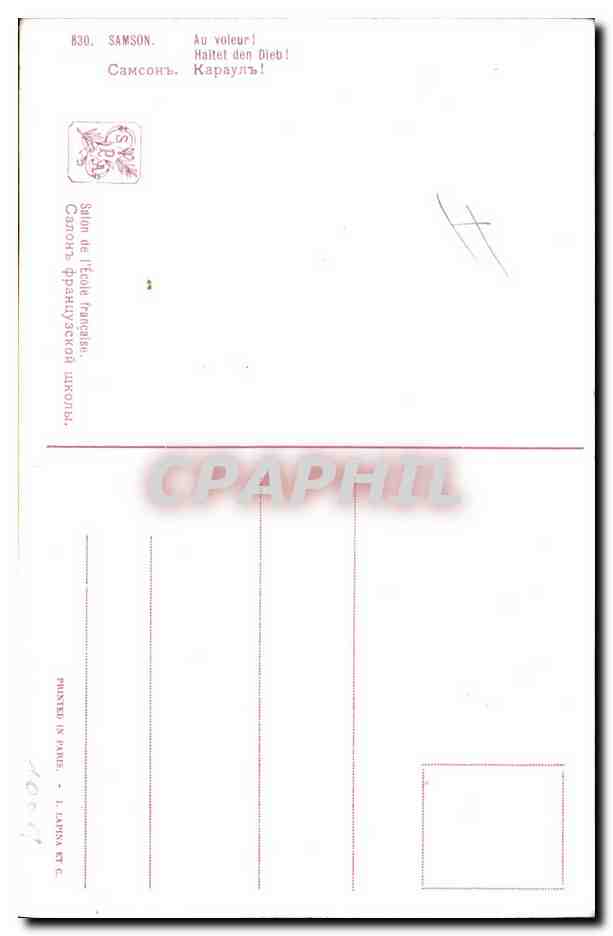 CPA Chien Chiens Chiot Samson Au voleur Chat — Back