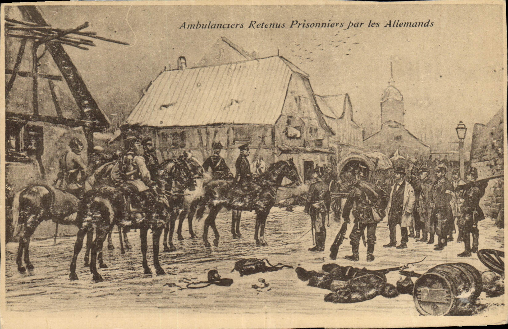 Ambulanciers Retenus Prisonniers par les Allemands — Édition N. Gauthier - Marneille