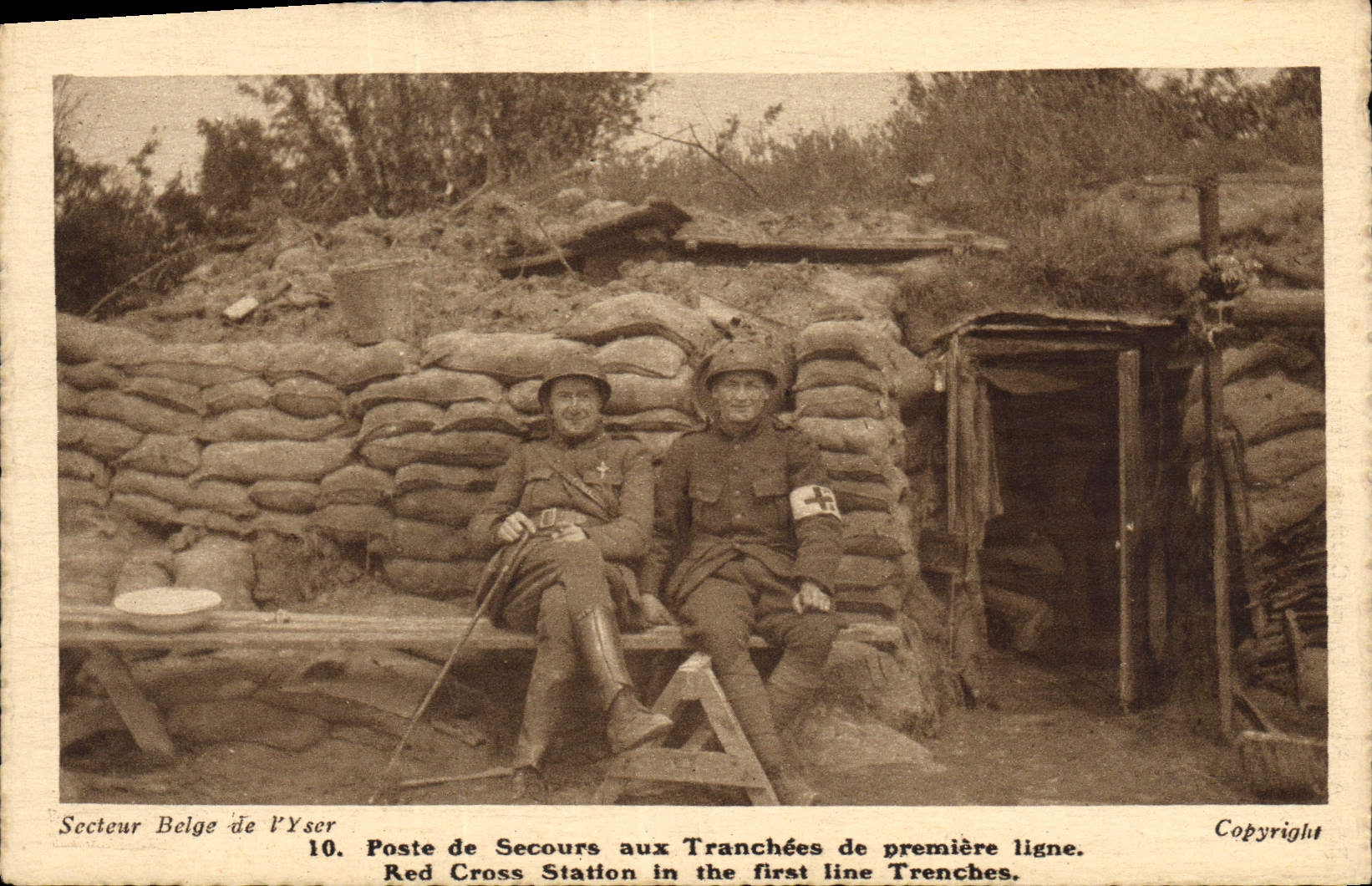Secteur Belge de VYser — Poste de Secours aux Tranchées de première ligne — Edit. A. Roblot, Paris