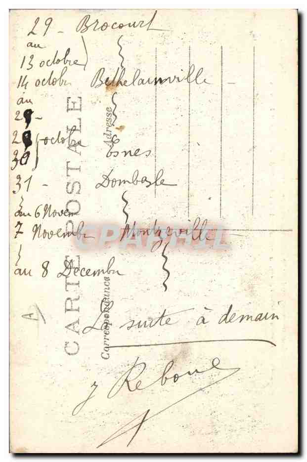 Montgerville — Entretien entre frères d'armes — Jeune officier belge offrant des cigarettes à un vitrier blessé près de lui en Belgique — Phot-Express n°101 — Verso