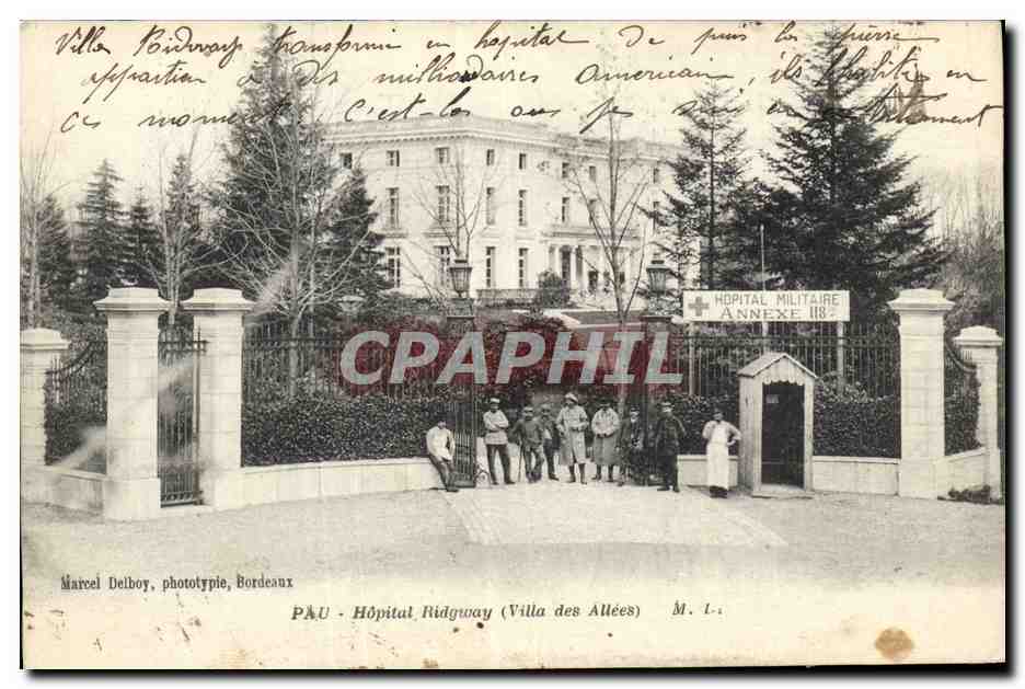 Pau - Hôpital Ridgway (Villa des Allées) — Annexe 118 — Marcel Delboy, phototypie, Bordeaux