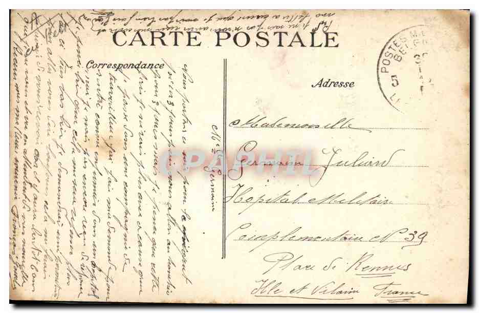 Dames ambulancières Anglaises soignant un blessé — E. LE DELEY, Imprimeur, Paris. Cliché Chusseau, Flavien — Verso