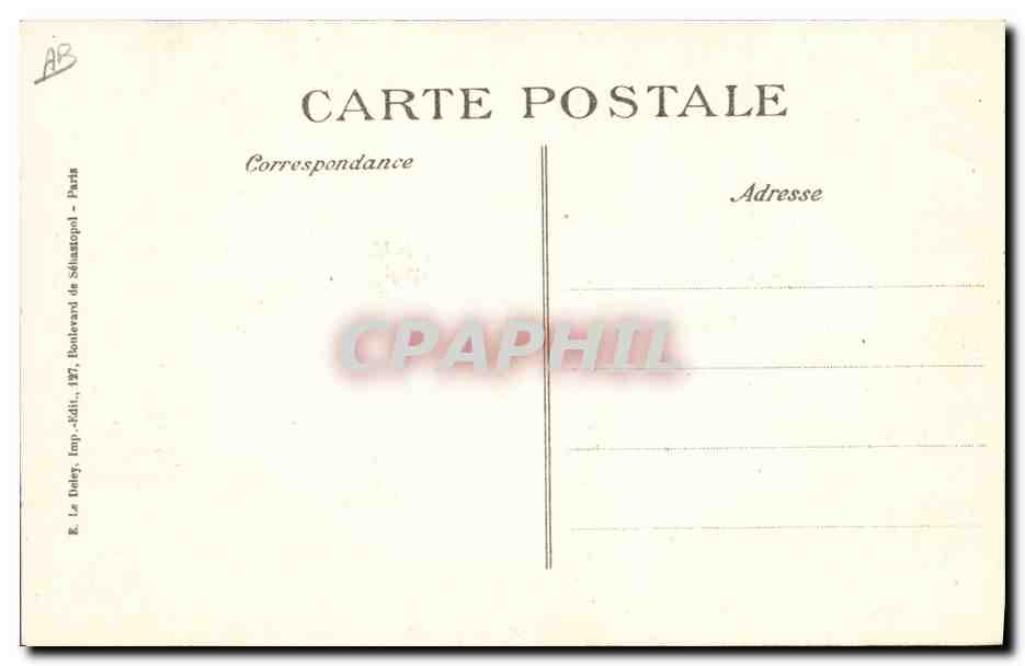 Blessé marocain ramené à Neufmontiers — 1914 — Édition E.P.D. — Verso