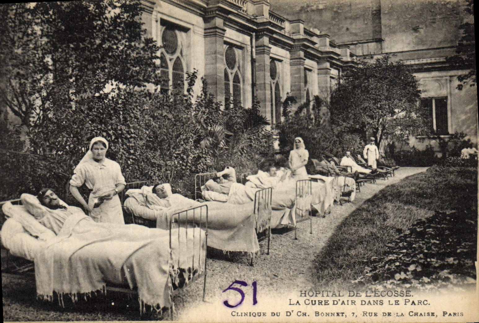 Hôpital de l'Écosse — La Cure d'Air dans le Parc — Clinique du Dr Bonnet, 7 rue de la Chaise, Paris