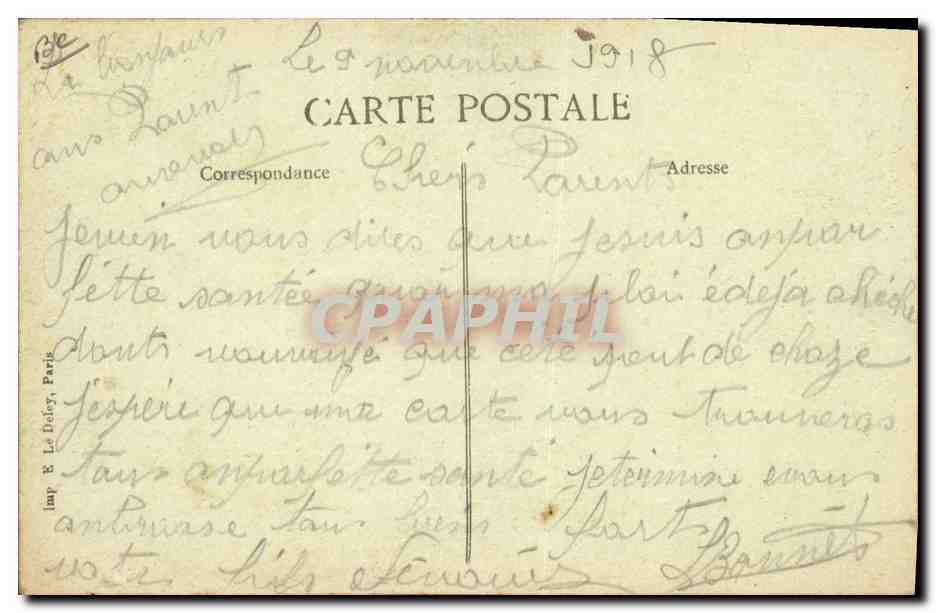 Institut National Professionnel des Invalides de la Guerre à Saint-Maurice (Seine) — Un Dortoir — Éditeur : Le Doleys, Paris — Rückseite