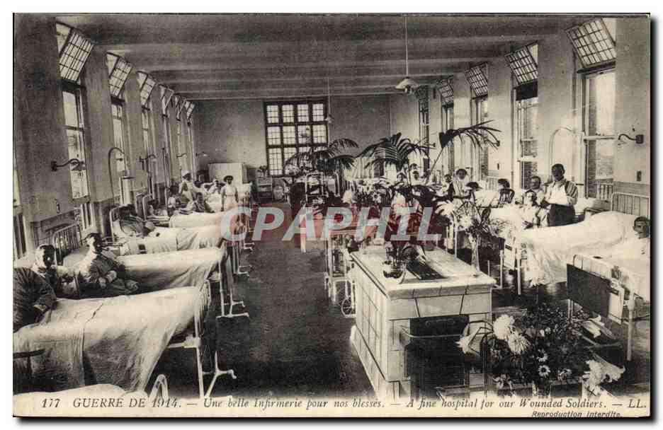 Sanitätsstation für unsere Verwundeten — Krieg 1914 — LL.