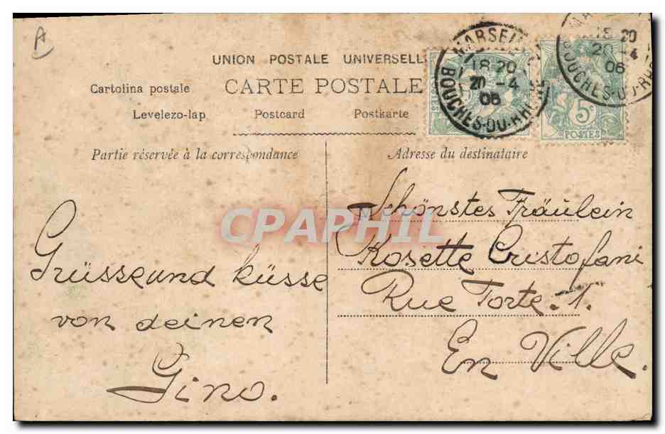 CPA Fantaisie Femme Lune — Achterkant