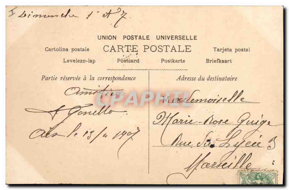 Femme sur croissant de lune — édition CPAPHIL n°1532 — éditeur S.F. — Rückseite
