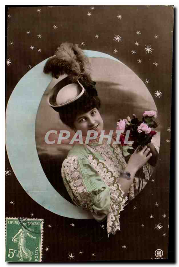 Frau im Mond — Sternenhimmel — Verlag C. 44641