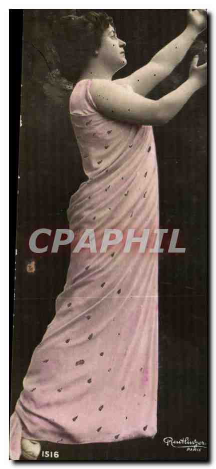Frau in einem rosa Kleid — elegante Pose — Reutlinger Paris n°1516