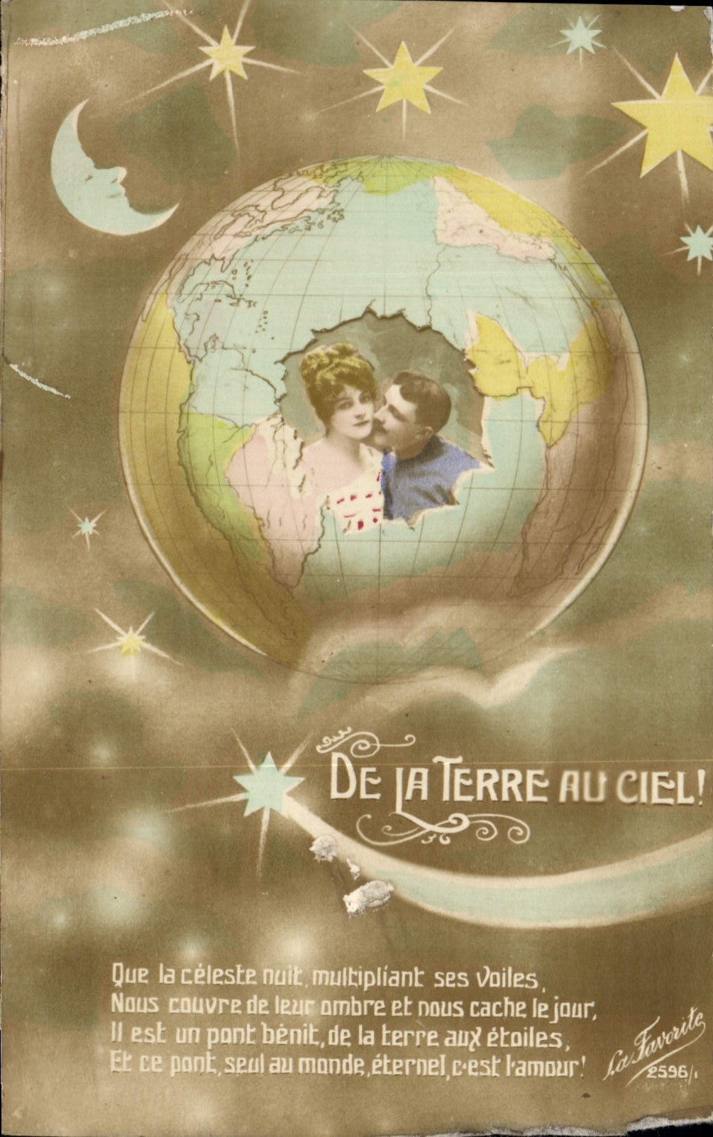 CPA Fantaisie Femme Lune Femme De la Terre au ciel