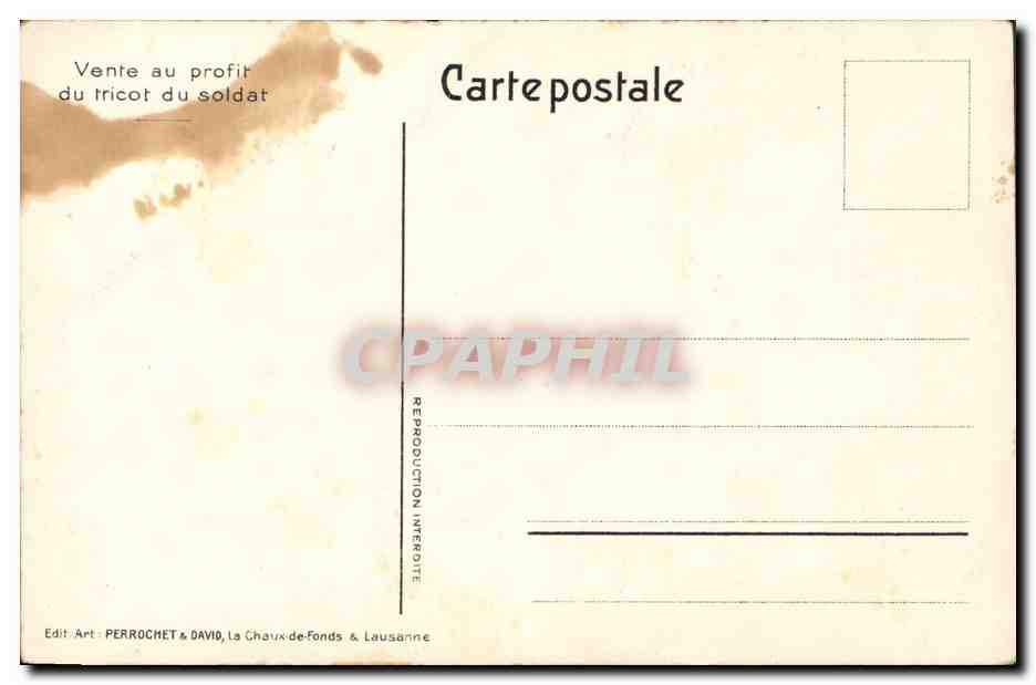 La lune pleure... — Poème sur la guerre — Éditeur PERROCHET & DAVID, La Chaux-de-Fonds & Lausanne — Verso