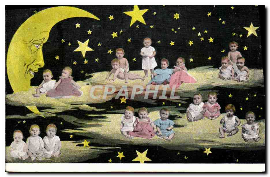 CPA Fantaisie Enfants Lune 