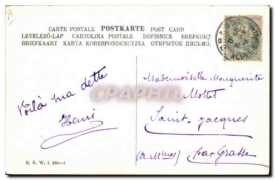 CPA Fantaisie Enfants Lune  — Rückseite