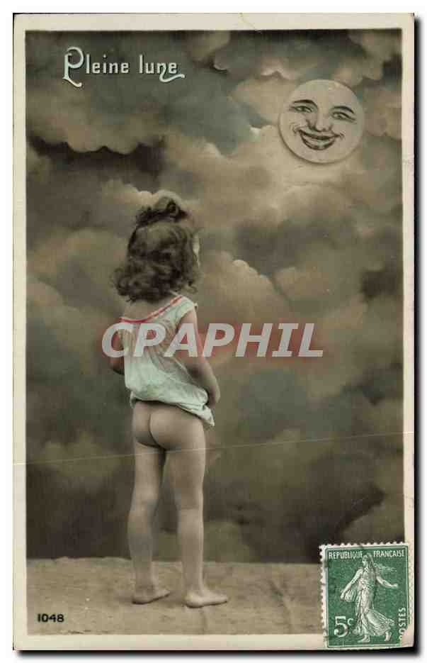 CPA Fantaisie Enfant Lune 