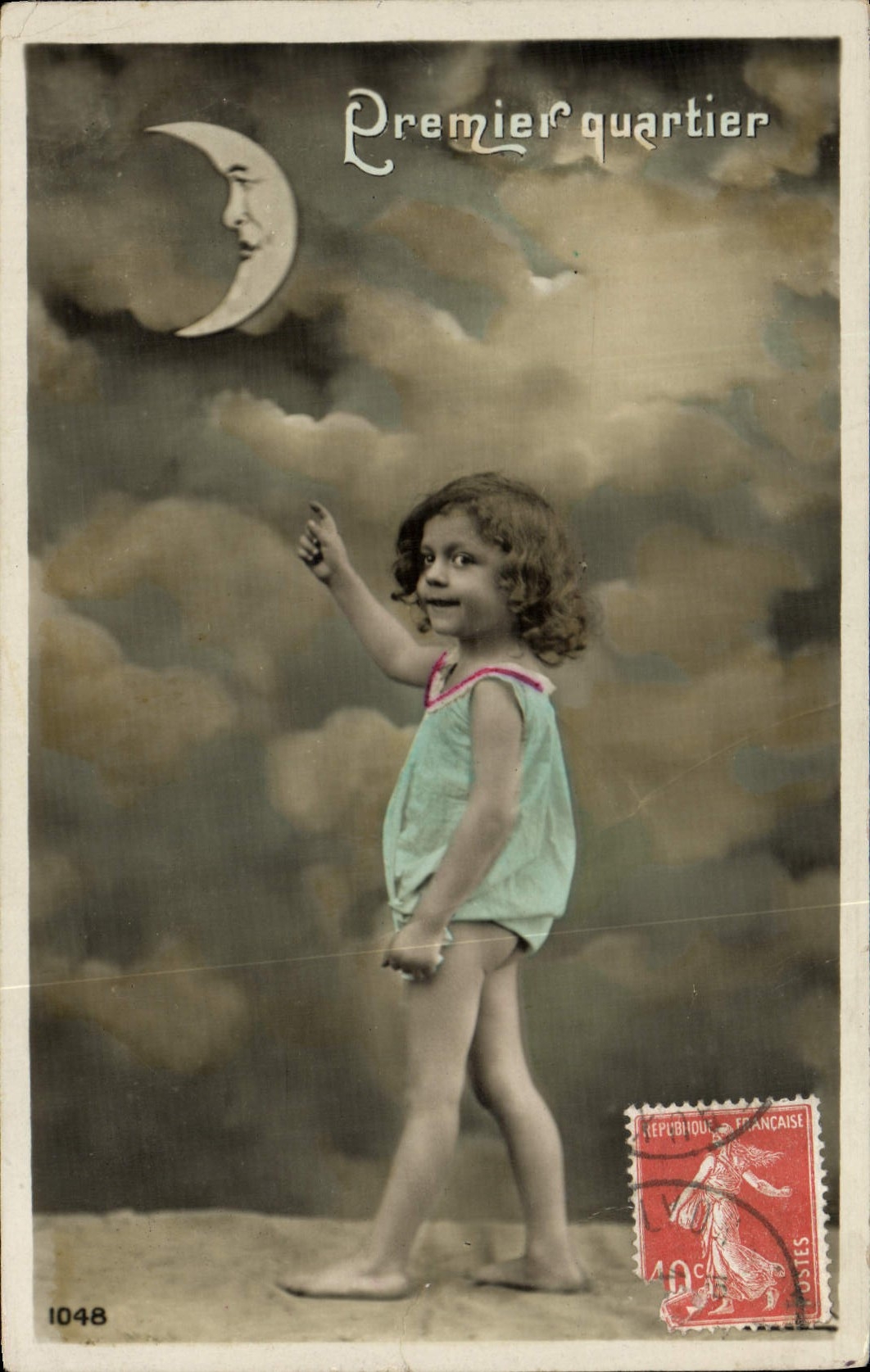 CPA Fantaisie Enfant Lune Premier Quartier
