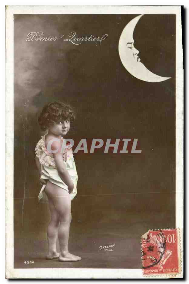 CPA Fantaisie Enfant Lune 