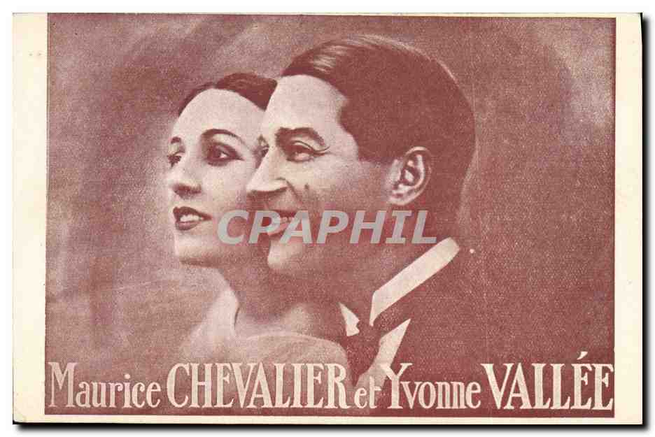 Maurice Chevalier et Yvonne Vallée — Affiche promotionnelle de leur spectacle — CPAPHIL