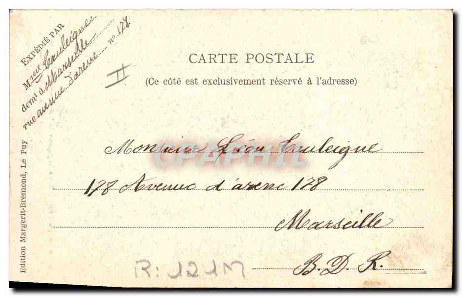 Environ du Puy — Type du paysan du Velay, revenant du « marché » — Cliché M. B., repr. interdite — Reverso