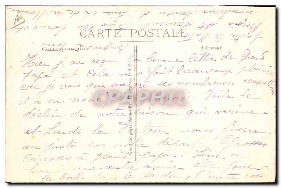 L'Auvergne — Scènes Villageoises — G. d'O. - 1041 — Reverso