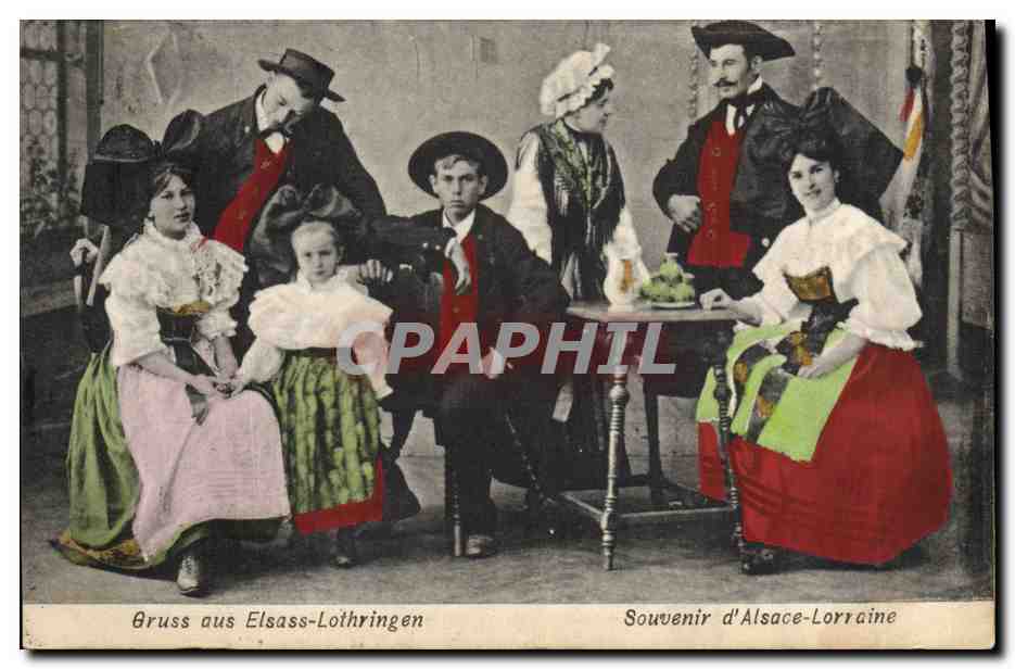 Gruss aus Elsass-Lothringen — Souvenir d'Alsace-Lorraine — éditeur non identifié, n° de série non visible - Anverso