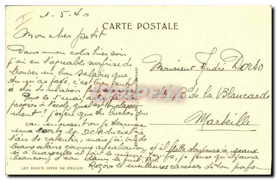 Groupe de paysans et paysannes en costumes alsaciens — CPAPHIL n° 2108A — Reverso