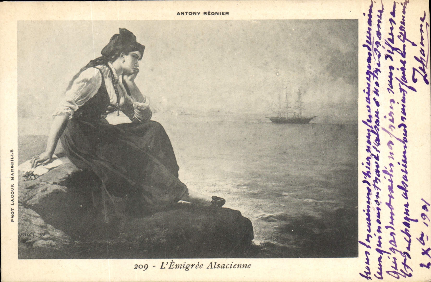 L'Émigrée Alsacienne — Antony Régnier, n°209 — Phot. Lacour Marseille - Anverso