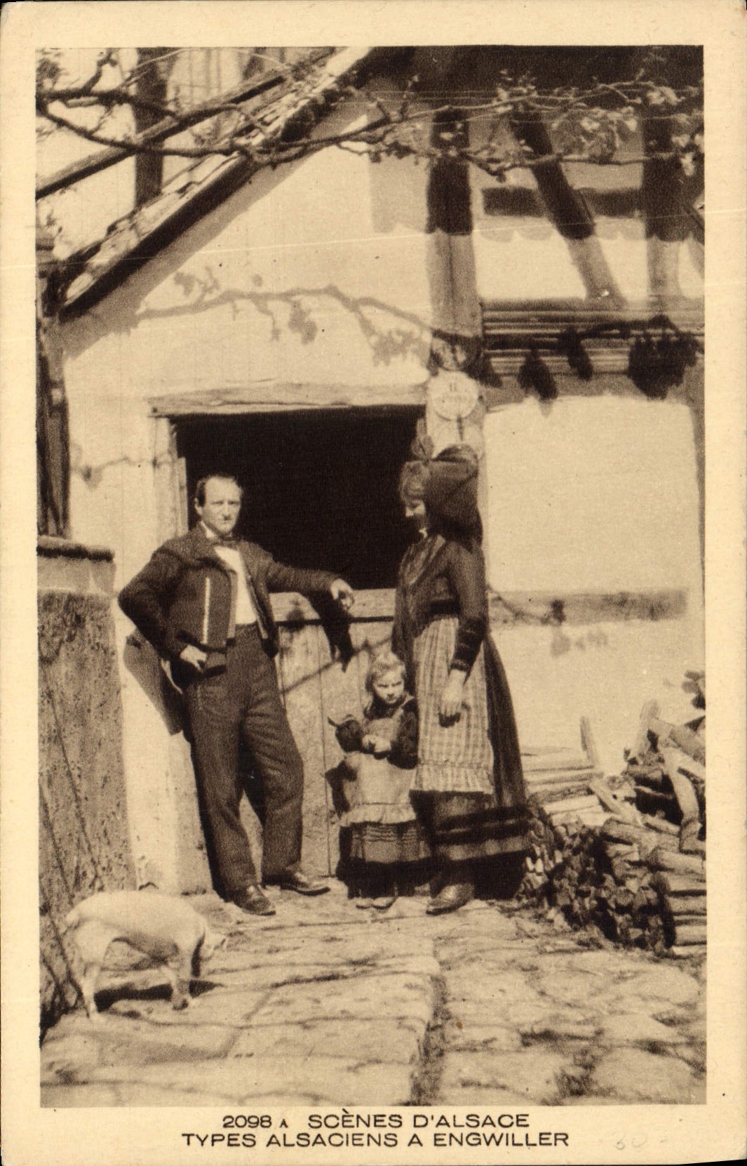 Scènes d'Alsace — Types alsaciens à Engwiller — Braun & Cie, Imp.-Édit., Mülhouse-Dornach