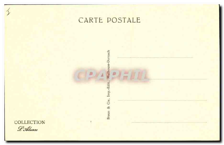 CPA Folklore Alsace Nid de cigognes — Verso