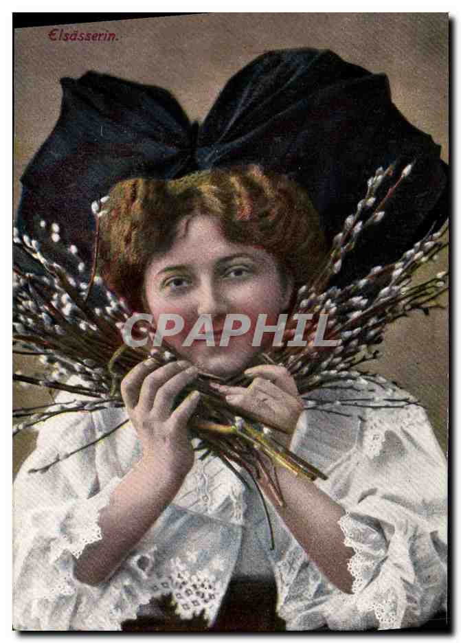 Femme avec branches de saule — Elsdässerin — Éditeur Felix Lübb, Straßburg - Anverso