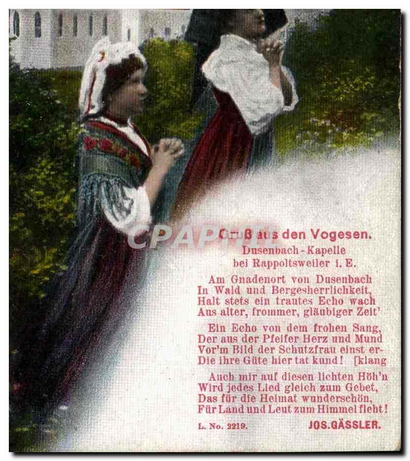CPA Folklore Gruss aus den Vogesen