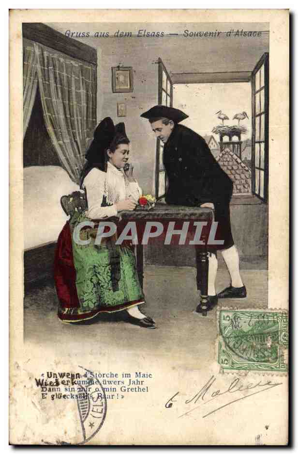 Scène de vie alsacienne — Gruss aus dem Elsass — Souvenir d'Alsace — éditeur non identifié - Anverso