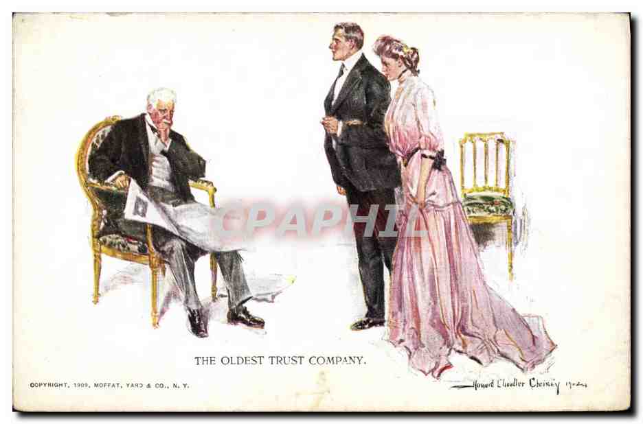 CPA Fantaisie Illustrateur The oldest trust company