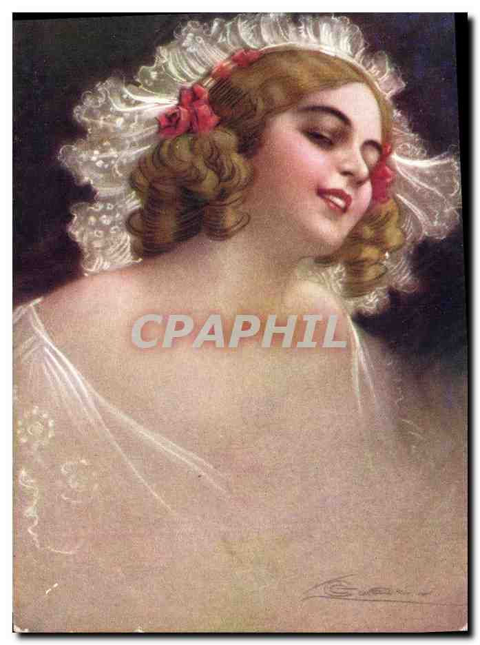 Jeune femme en robe légère — portrait — éditeur inconnu, n° de série non visible