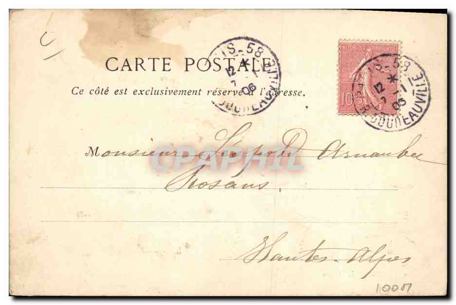Cartolina d'epoca Fantasia Illustratore Donne Quartiere Latino — Verso