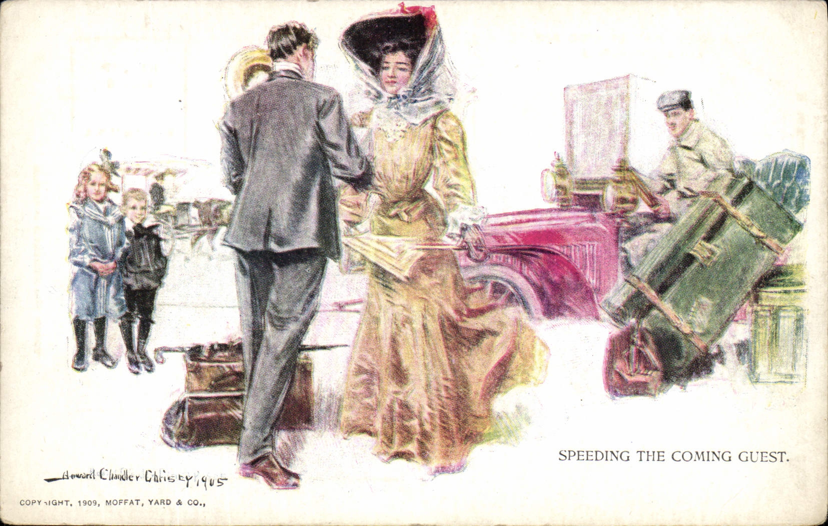 Speeding the Coming Guest — Edward Chandler Christy 1905 — Moffat, Yard & Co.