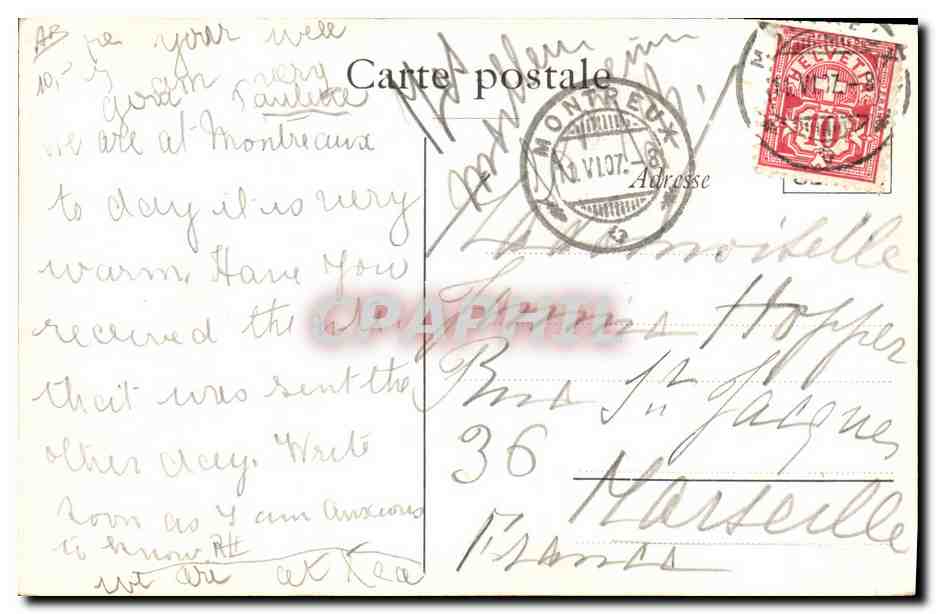 Scène de voyage en montagne — dessin de Cingous — éditeur non visible — Verso