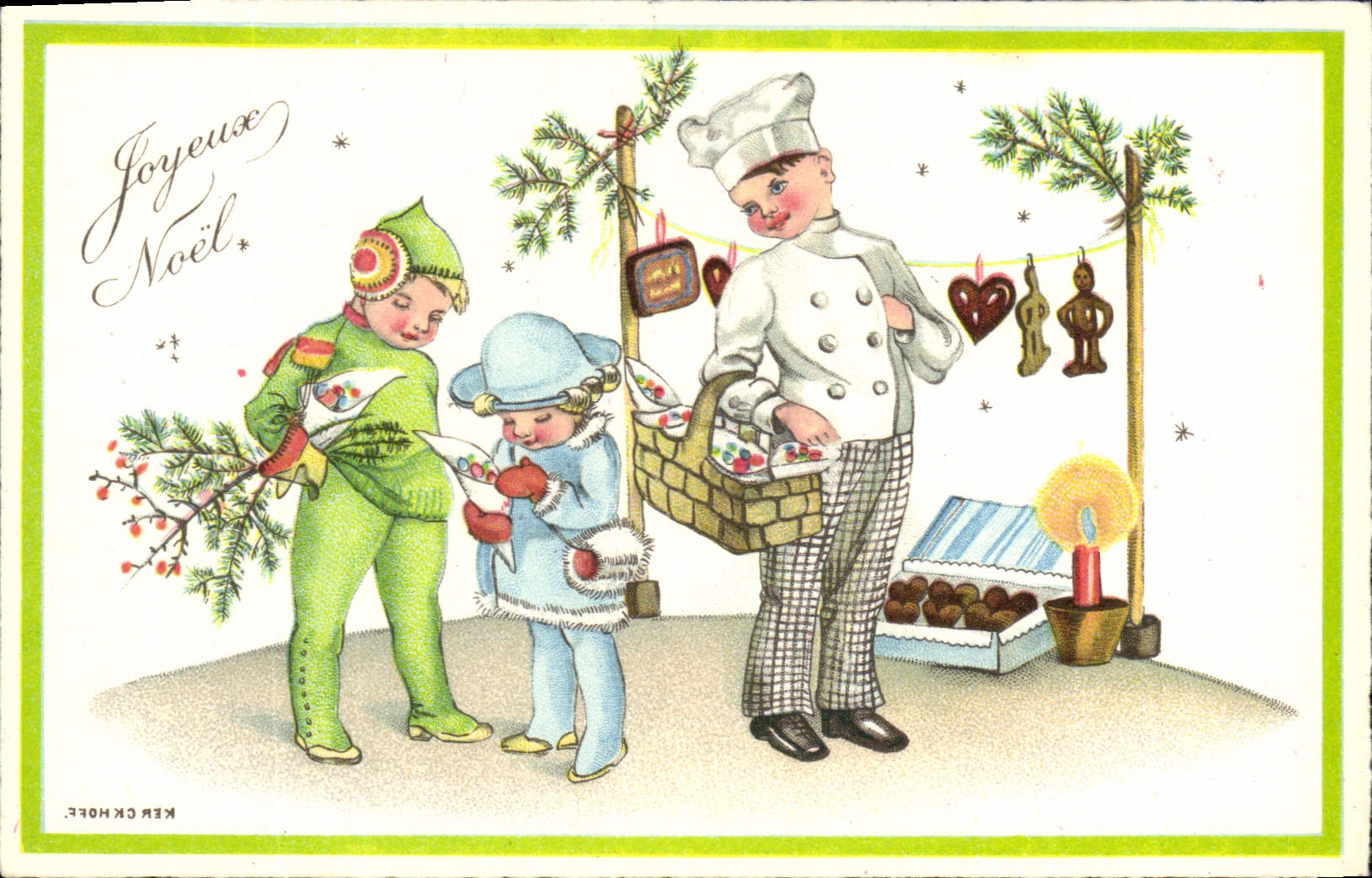 Enfants et cuisinier de Noël — KERCKHOFF — n° 12901