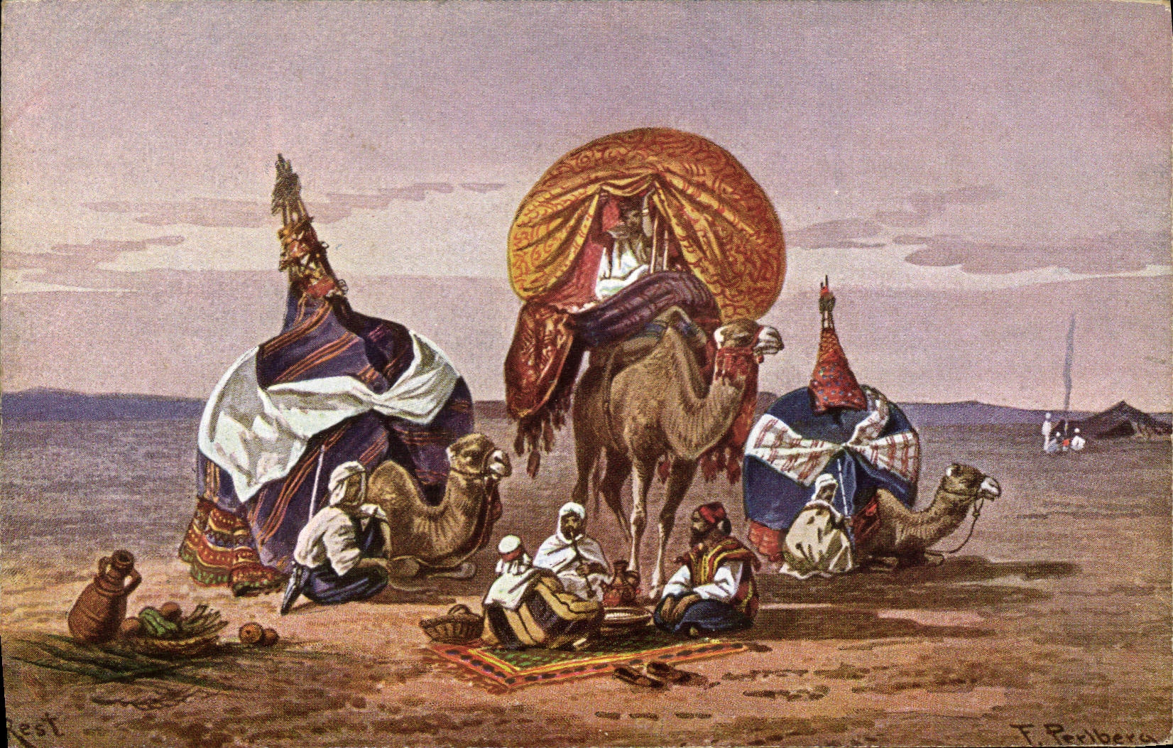 CPA Fantaisie Orientalisme Chameau