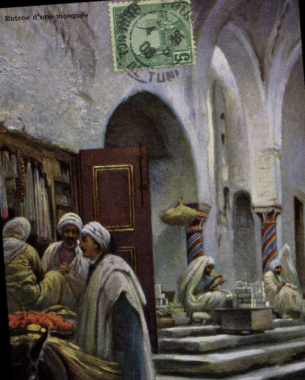 CPA Fantaisie Orientalisme Entree d'une mosquee